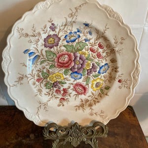 Crown Ducal Wilmslow Dinner Plate 22&quot; Multicolored Floral Spray Wall art Decor