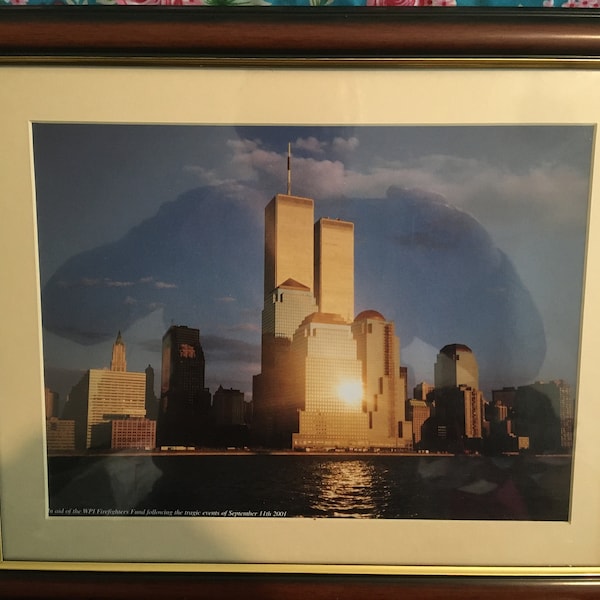 World Trade Center - Twin Towers - New York City WPI Firefighters Fund  framed picture