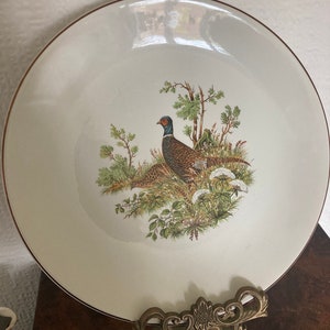 Vintage 1960s Pheasant Game Birds Fowl Plate Bavaria Germany Decor, Wildlife Collectible Bareuther Waldsassen dinner plate collectible plate