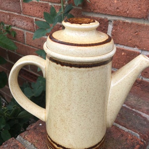 Vintage 70s Coffee Pot Royal Worcester Crofter Pallisy ,  Ceramic Teapot, Retro Kitchen Decor, Mid Century Collectible