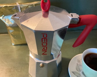 PEDRINI Espresso Maker Cup Herd Top Italienische Kaffeemaschine Aluminium