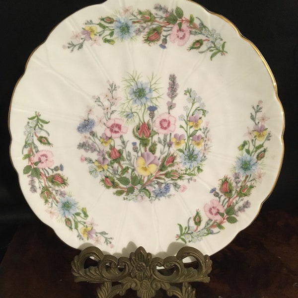 Aynsley Bone China Cake Plate , Starter plate  Wild Tudor