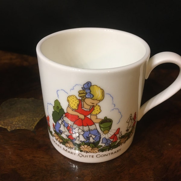 Vintage Mary Mary Quite Contrary, childs nursery Rhyme cup. Finsbury Bone China