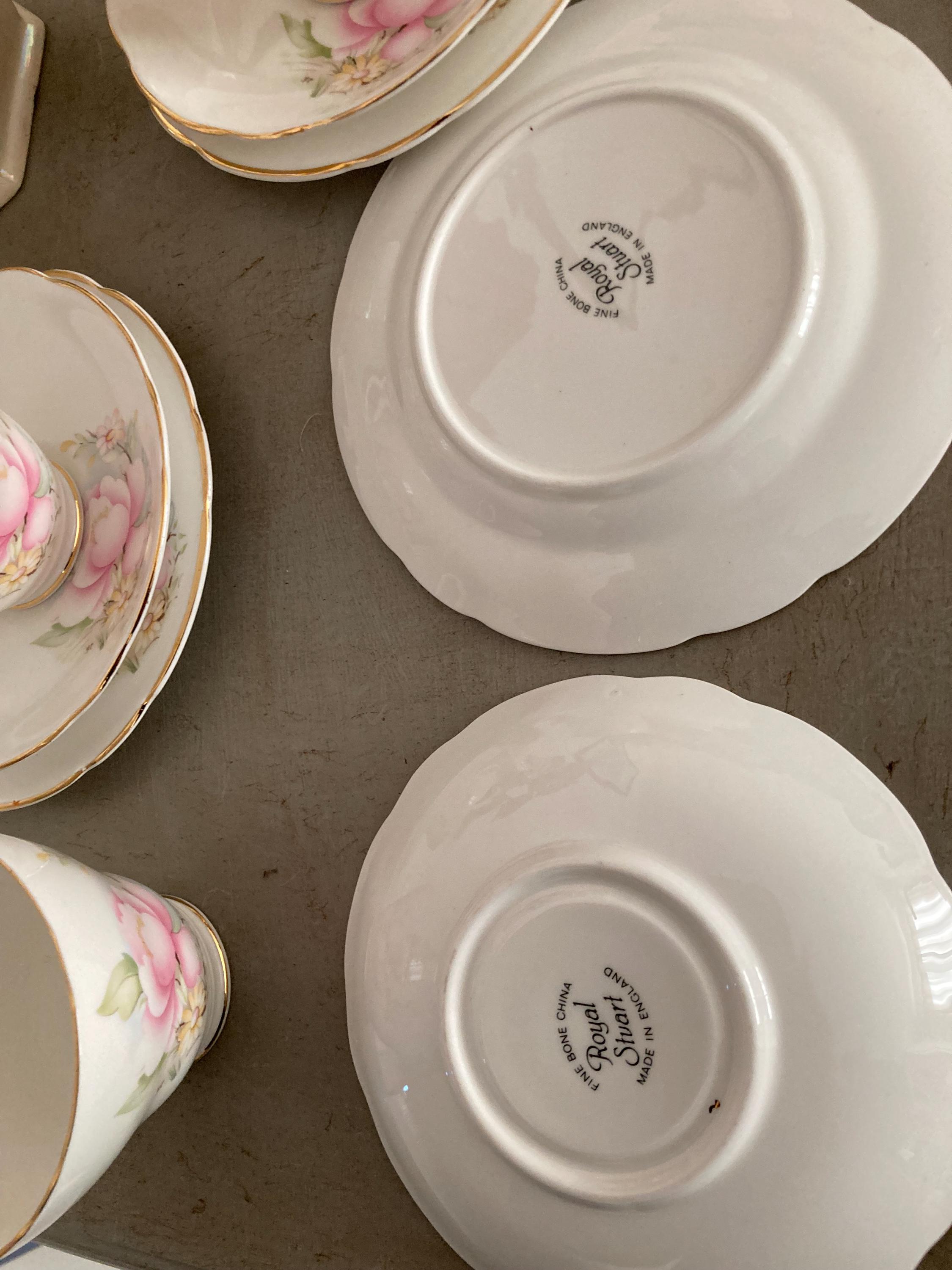 Royal Stuart Bone China Tea Cup ,saucer and Plate Vintage Trio