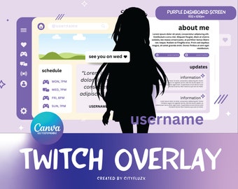Twitch Overlay Dashboard Screen | Blue Azure Vtuber Stream Asset