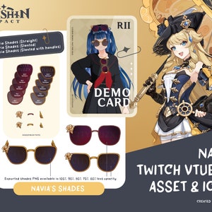 Navia Shades Vtuber Asset 2D | Genshin Impact | Sunglasses Spina di Rosula | Instant Download & Customisable DIY | Live2D Vroid Twitch