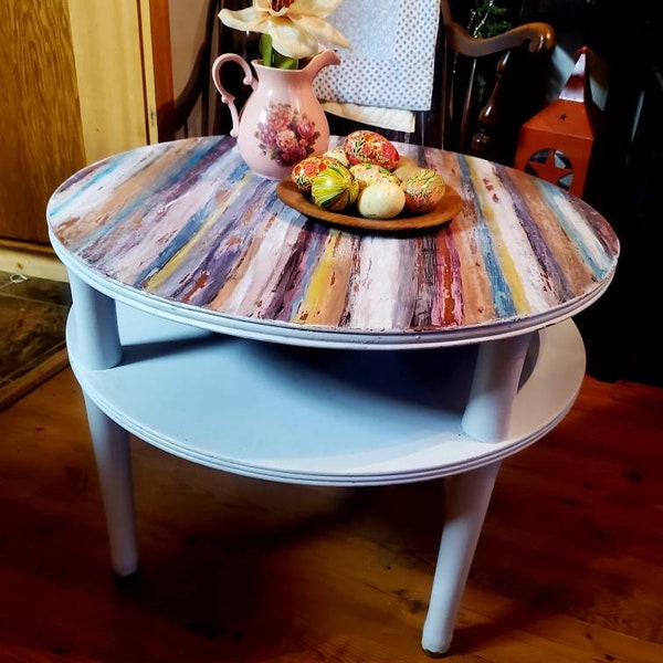 Painted Side Table Etsy