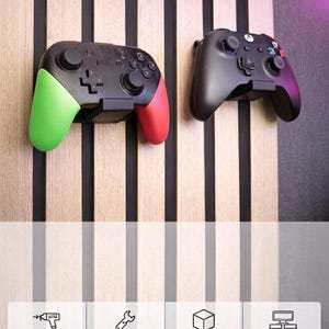 Controllerhalter für Akustikpaneele | Halterung für Xbox Switch Steam Controller | 3D-Druck | ohne Bohren | viele Farben