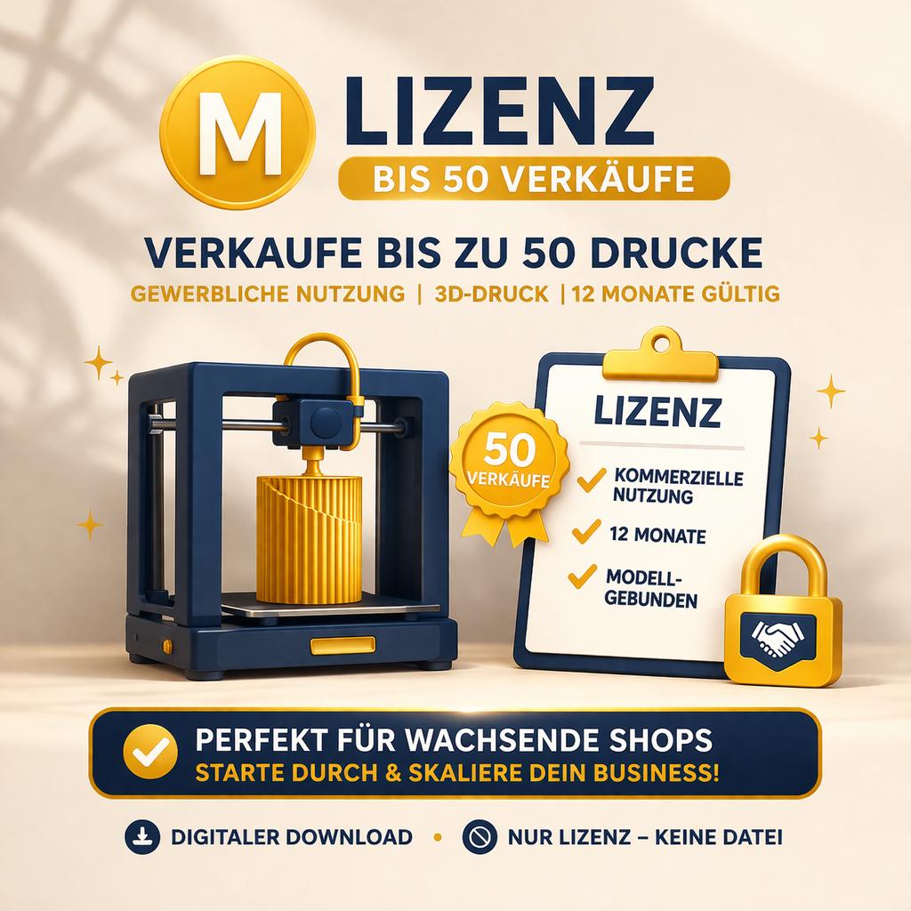 Vente de licences commerciales M-Licence STL50 | Licence d'impression 3D | Licence commerciale d'impression 3D | Licence STL commerciale | Téléchargem