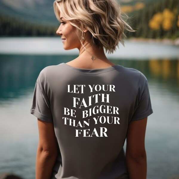 Shirt - Faith Bigger Than Fear  - Damen Premium Organic Shirt - Glaube größer als Angst