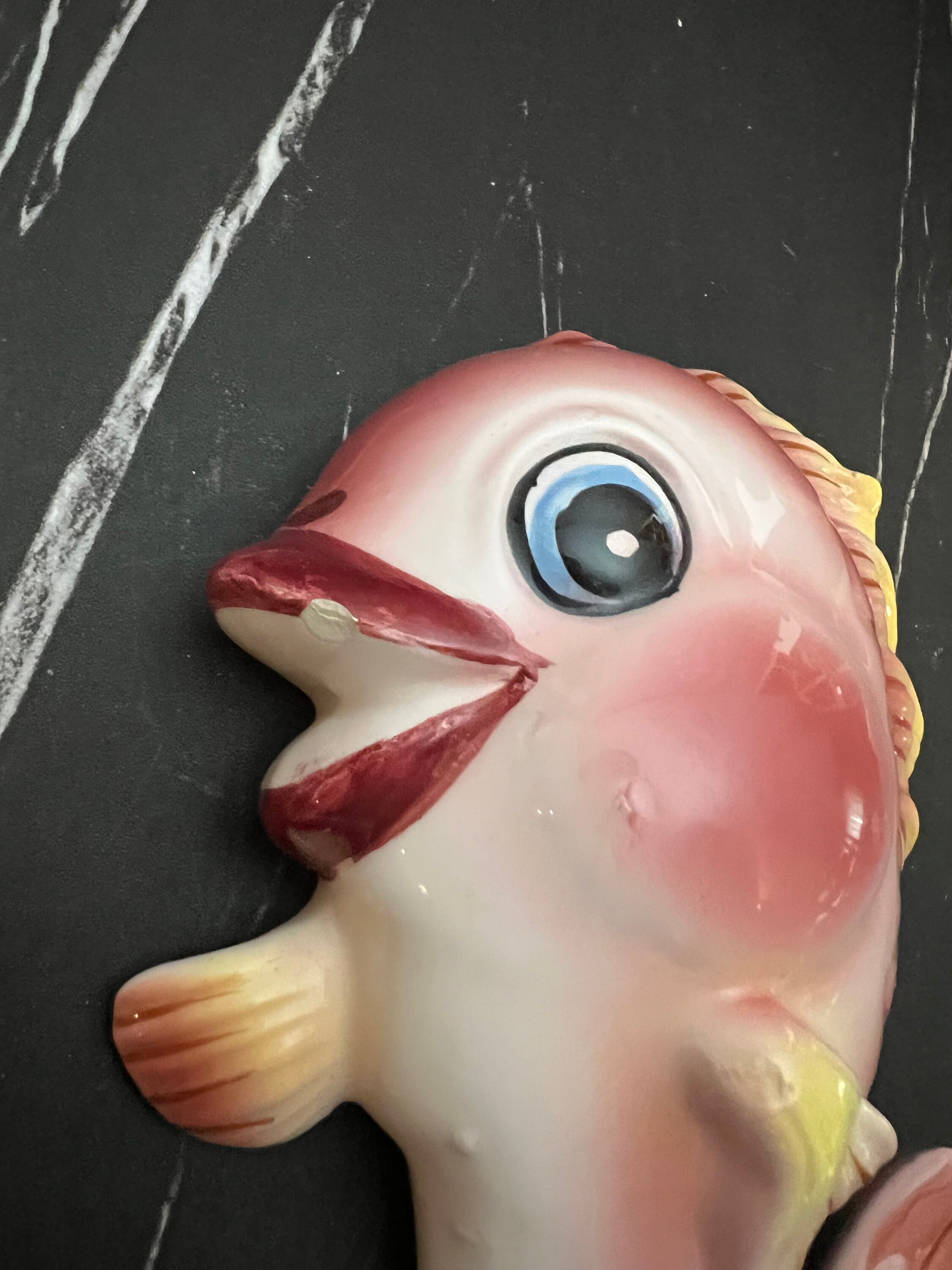 Lefton Ceramic Fish Wall Hanging, Kitsch, Bathroom Decor Etsy
