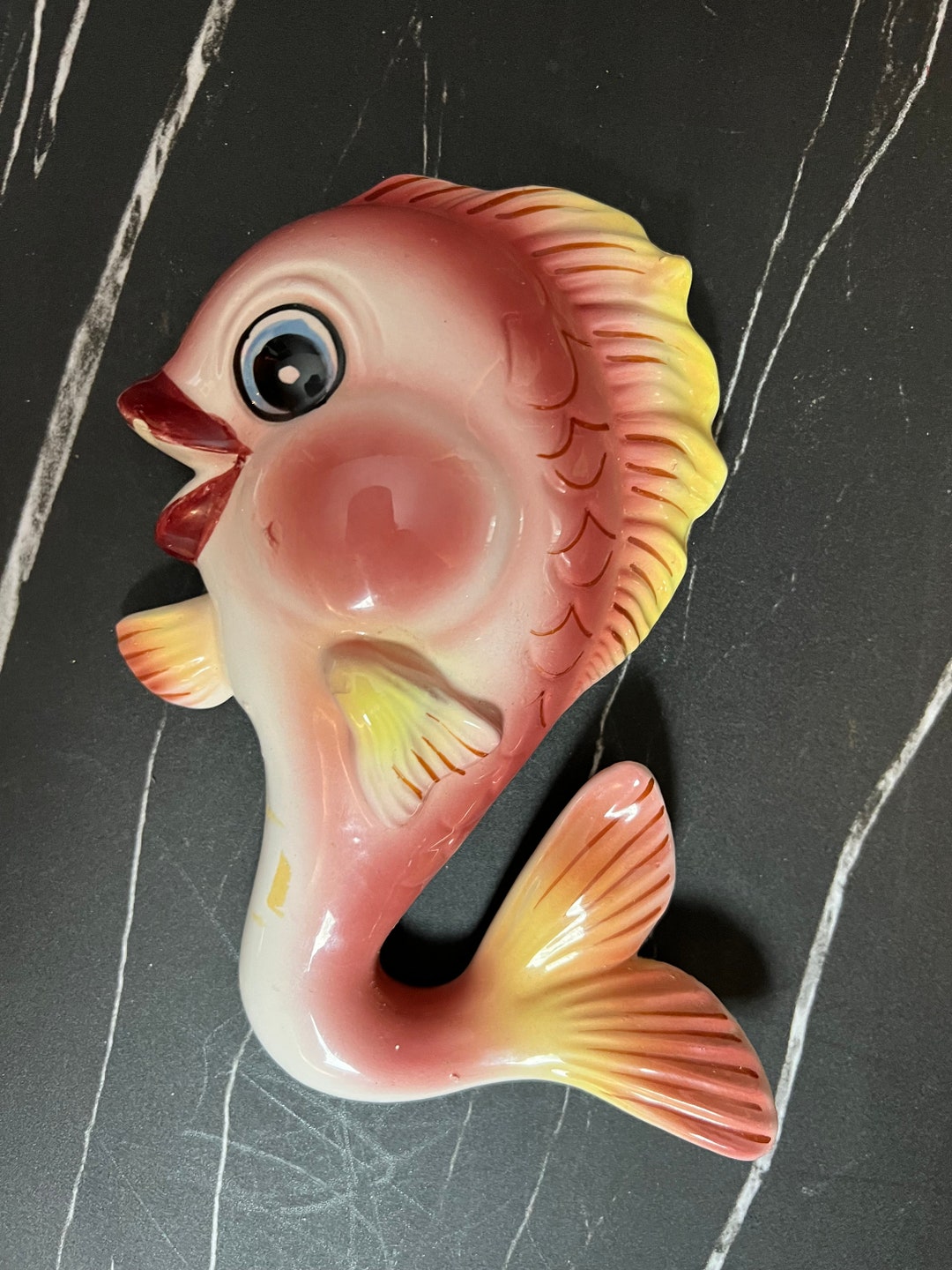 Lefton Ceramic Fish Wall Hanging, Kitsch, Bathroom Decor Etsy