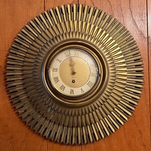 Beautiful MCM Sunburst Wall Clock