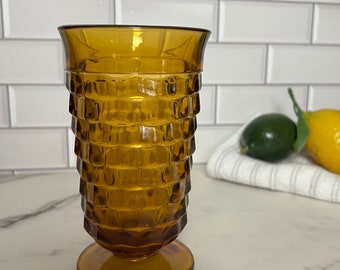 Whitehall By Colony Amber Cubist Iced Tea Glass
