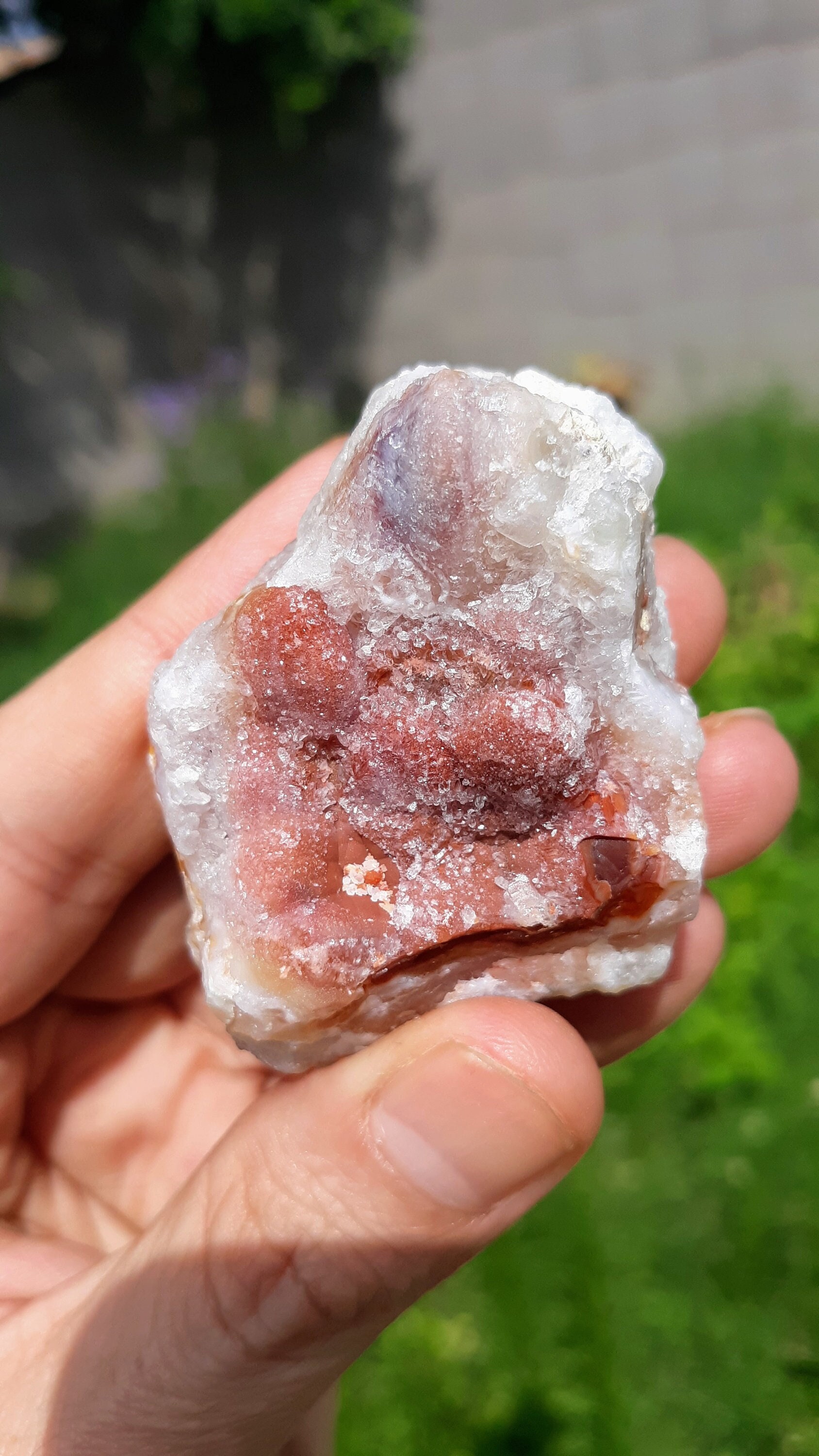 Arizona Fire Agate Chalcedony Specimen With Druzy Quartz Crystals