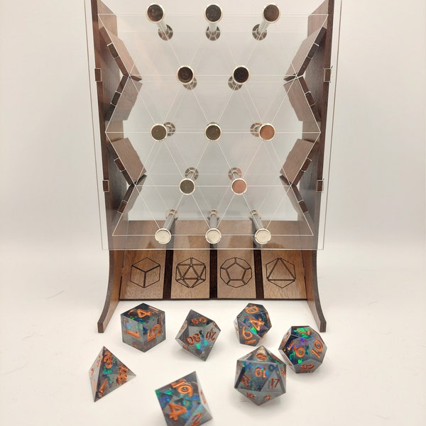 Customizable Hardwood Plinko Dice Tower - Premium Role-playing Game Dice Accessory - Table Top Gaming Random Dice Roller