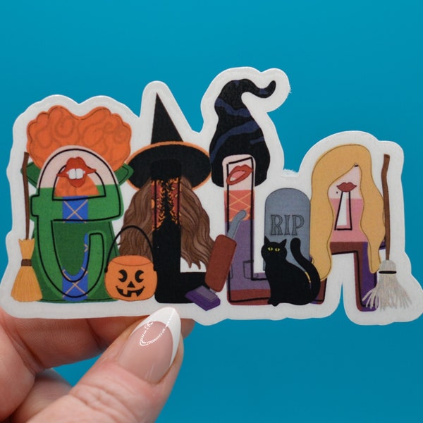 Halloween Stickers, Personalized Halloween Stickers, Name Stickers, Hocus Pocus Name, Gift for Girl, for Disney Lover, for water bottle