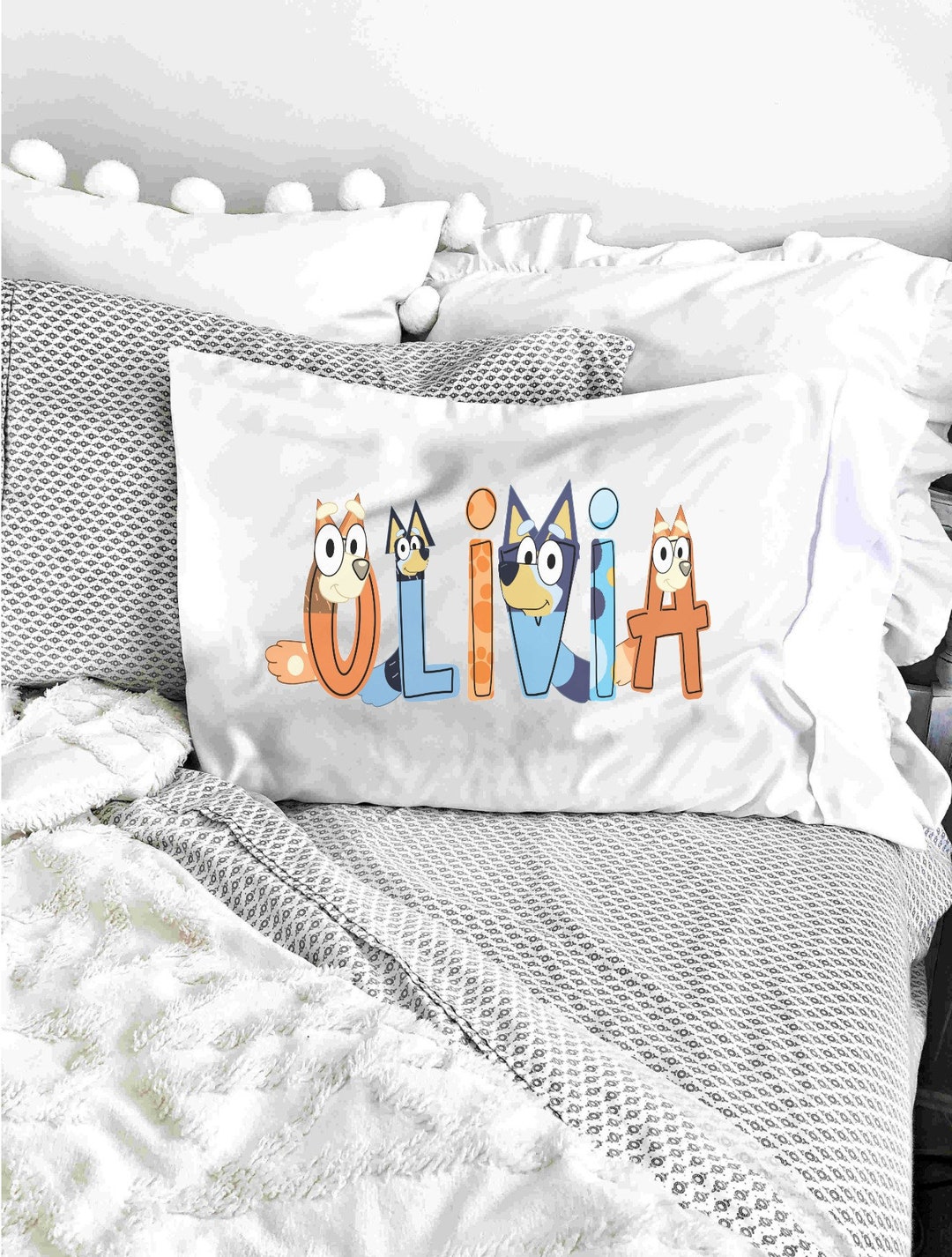 Personalized Pillowcase Bluey Pillowcase Gift for Girl Gift Etsy