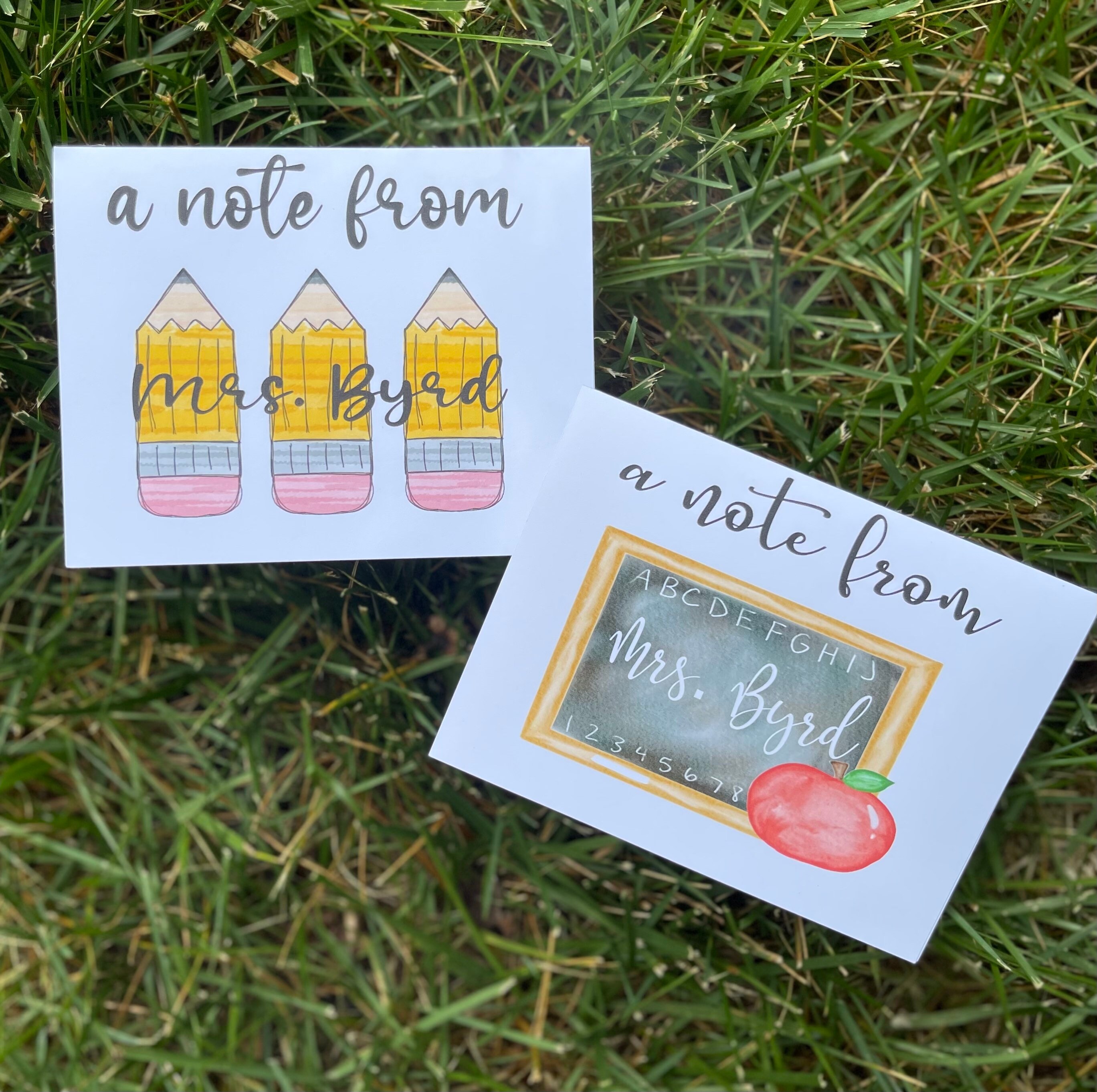 Teacher Stationery Set Personalized Notecards Personalized Etsy