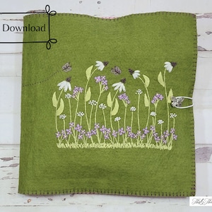 Wildflower Embroidered Project Keeper, PDF Pattern and Tutorial. Keep everything needed for your sewing project in one place!