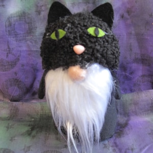 Cute and Spooky Handcrafted Halloween Themed GNOME - Black Cat Gnome