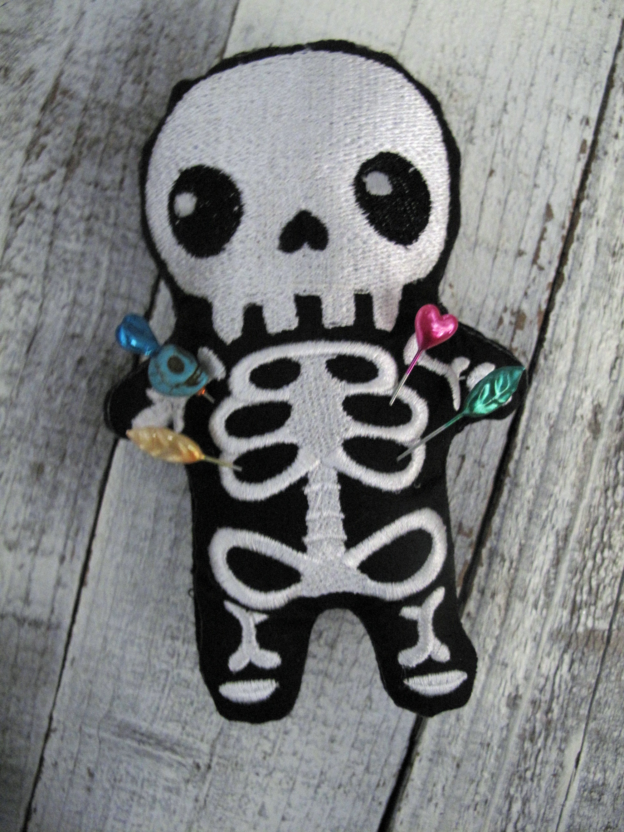 Handcrafted Embroidered Voodoo Skelly Pin Cushion / Shelf Etsy