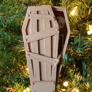 Spooky Skeleton Coffin Ornament: 3D Printed Halloween Christmas Decor