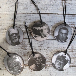 Handcrafted-Creepy Vintage Horror Character Ornaments - Classically wicked!