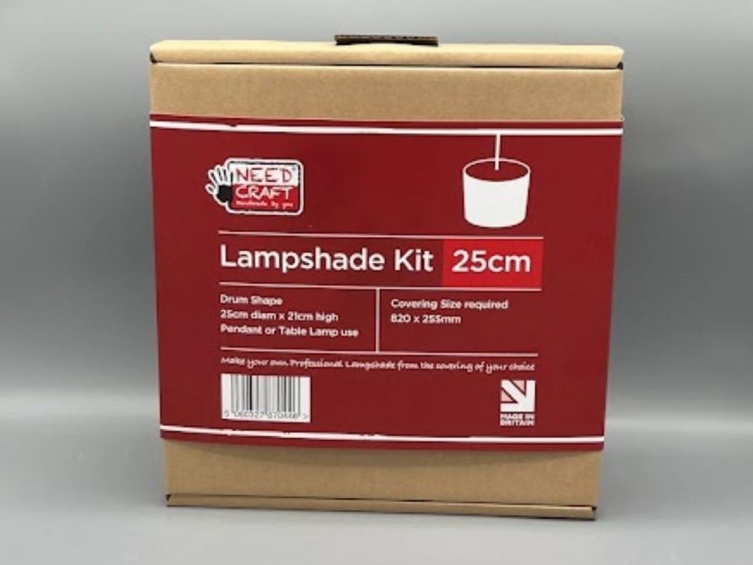 DIY Lampshade Kit, 25cm Drum Shade, Make Your Own Shade, Lamp Shade Kit
