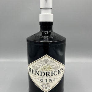 Large Hendricks Soap Dispenser, gin lovers gift, unusual gift, quirky gift, black soap pump, bathroom accessory, White