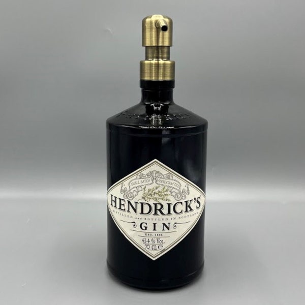 Large Hendricks Soap Dispenser, gin lovers gift, unusual gift, quirky gift, black soap pump, bathroom accessory,