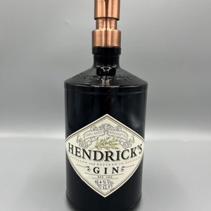 Large Hendricks Soap Dispenser, gin lovers gift, unusual gift, quirky gift, black soap pump, bathroom accessory, Copper