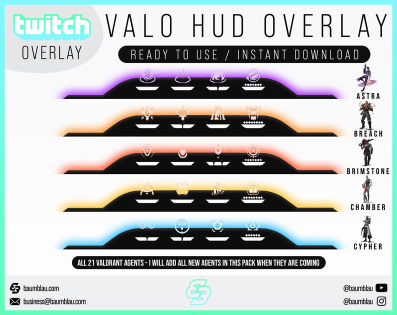 Valorant Stream Overlay Hud Package All Agents Deadlock Digital 