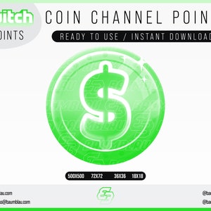 Twitch Emote - Dollar Coin Emote (green) | Twitch Emote/Badge Coin Icon | Instant Download