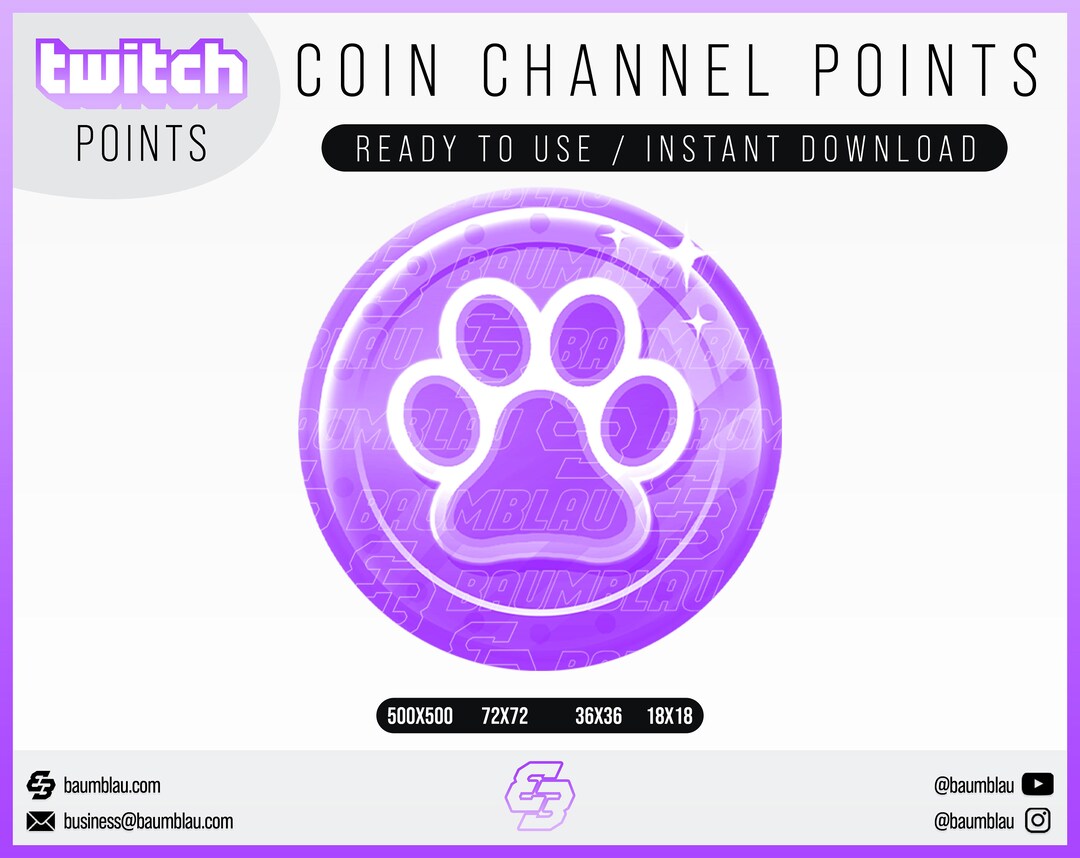 バイオレットペットコインTwitchエモート：チャンネルポイントバッジ（即時ダウンロード） - Etsy 日本