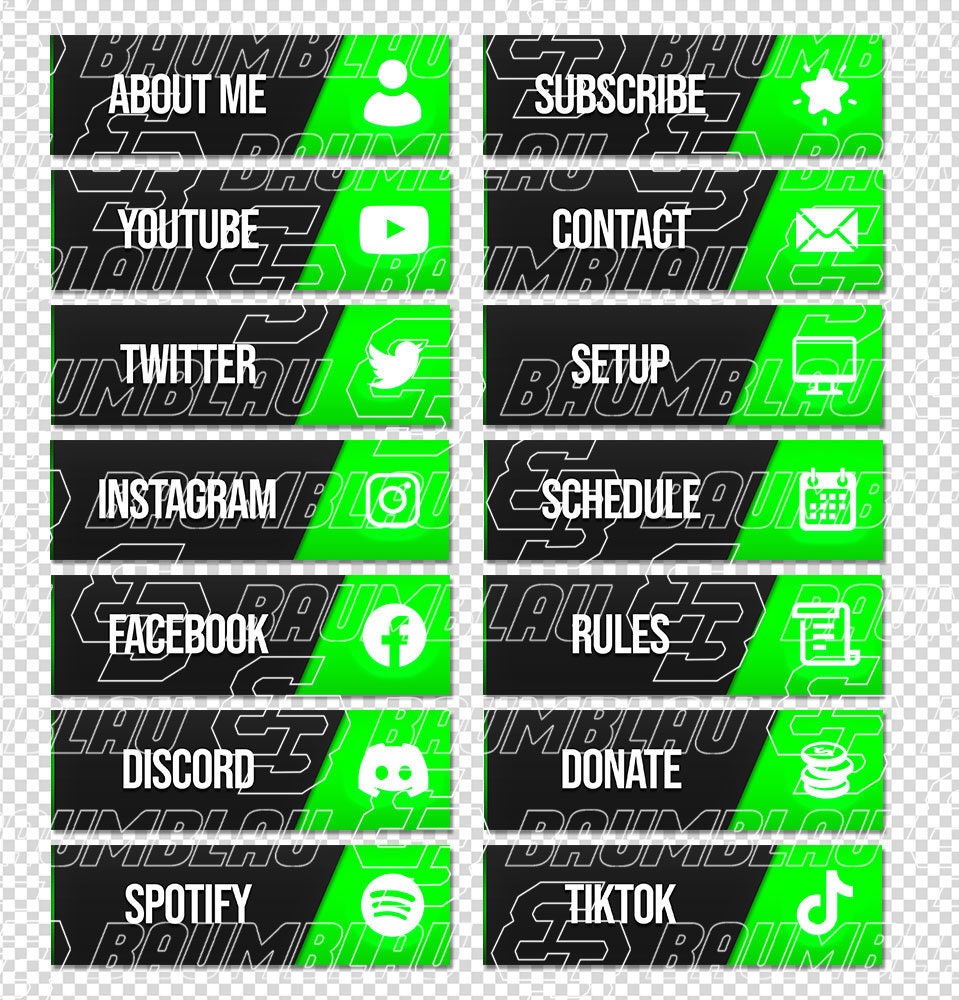 Twitch Panels Clean Green Panels Etsy
