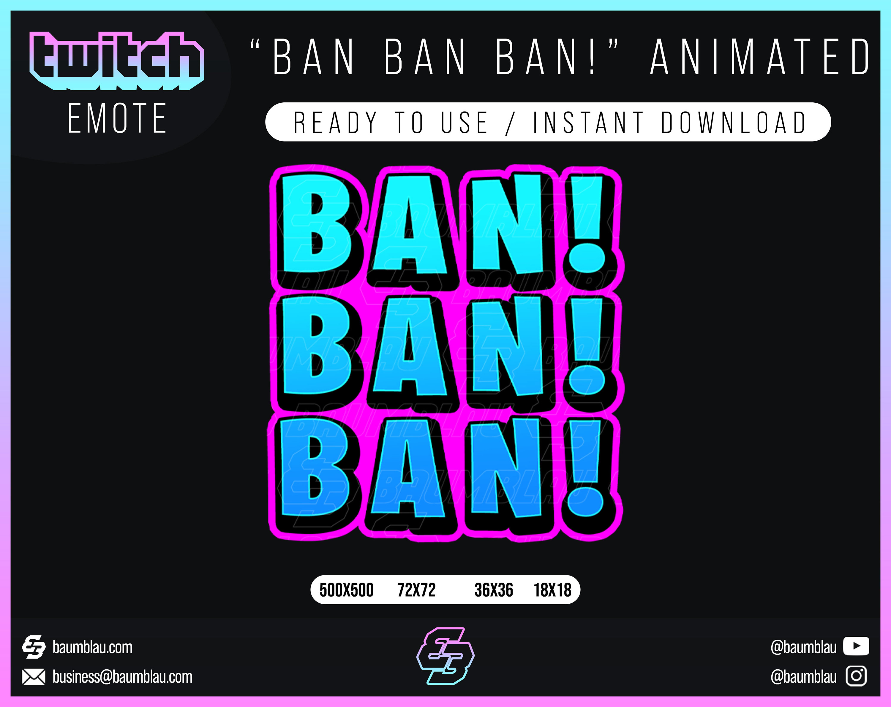 Animated Twitch Emote Twitch ban BAN Ban - Etsy