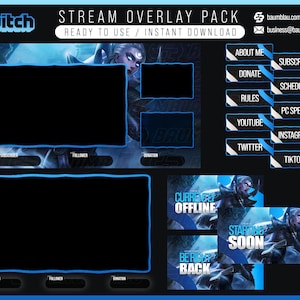 League of Legends Stream Overlay [DIANA] | Gaming Stream Overlay Full Package | Twitch Streaming Overlay + Panels + Webcam + Overlay Screens