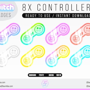 Controller Badges Twitch | 8x Twitch Badge Consoles Style - Stream Sub Badges