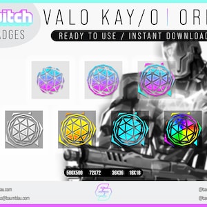 Twitch Sub Badges / Cheer Bit Badges - Valorant Kay/o | Twitch Badges Kay/o Style