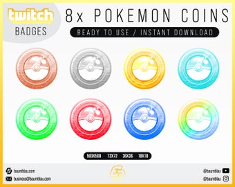 Pokemon Twitch Channel Points Emote Badge Pokemon Streamer | Instant Download