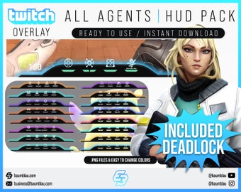 Valorant Stream Overlay HUD Package: All Agents + Deadlock (Digital Download)
