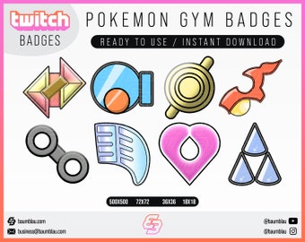 Pokemon Gym-badges Hoenn | Cheer/Sub-badges Pokemon GYM HOENN - Pokemon Emotes - Pokemon Badges Twitch