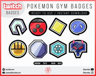 Pokemon Gymbadges Johto | Cheer/Sub-badges Pokemon GYM JOHTO - Pokemon-emotes - Pokemon-badges Twitch