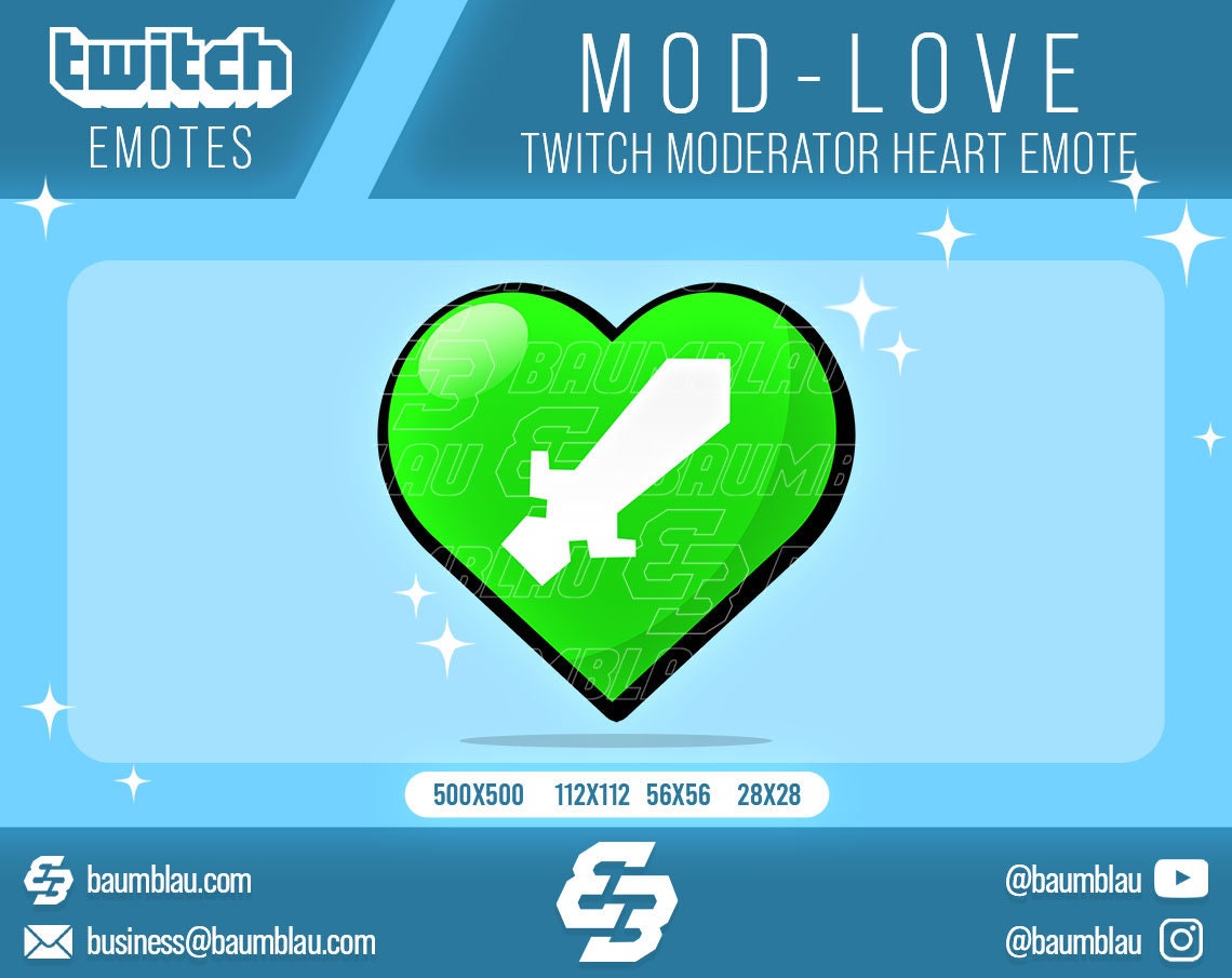 Twitch Emote Twitch Mod Love Emote Badge Etsy Australia