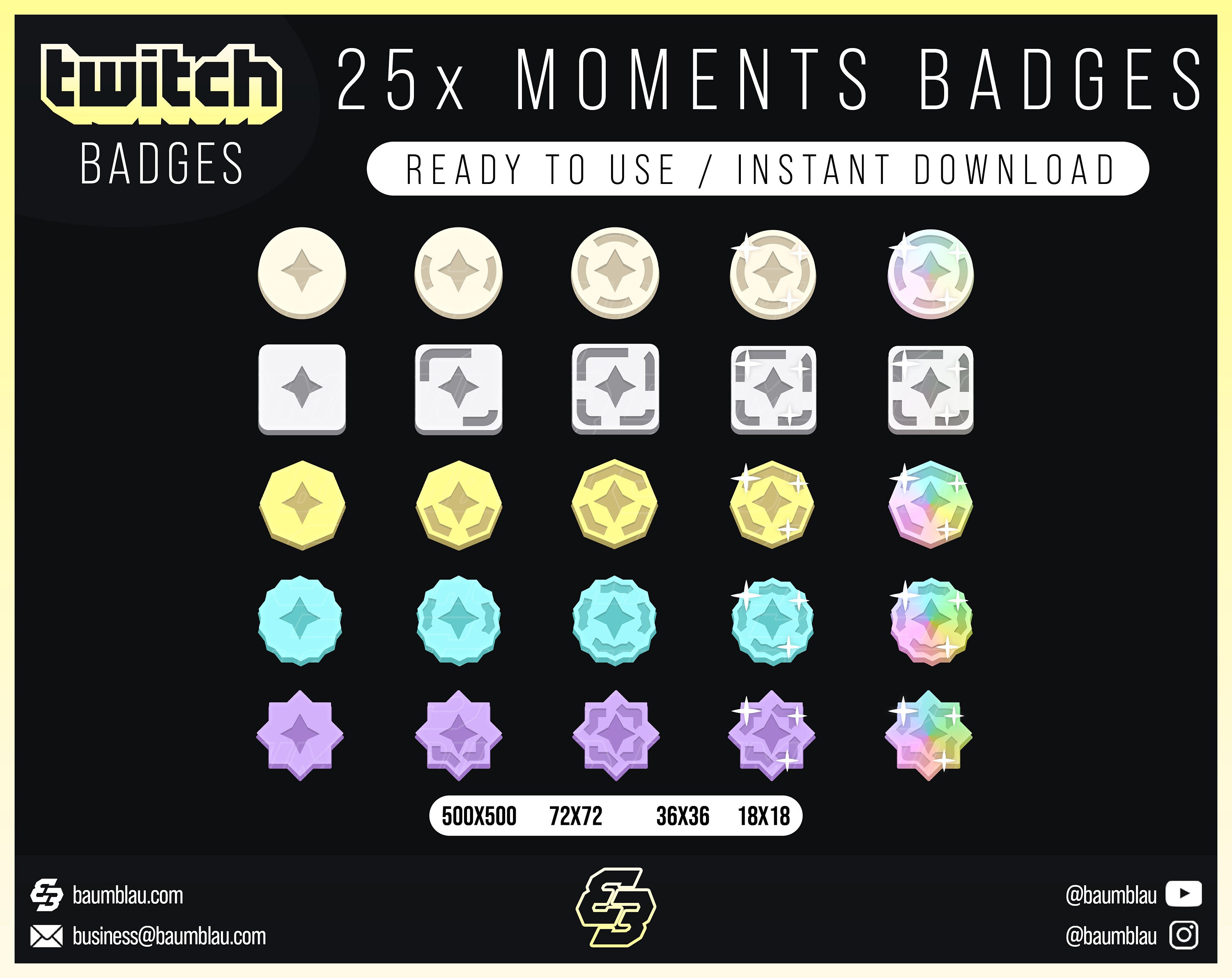 Twitch Sub Badges / Cheer Bit Badges Overwatch Ranks 