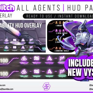 OVERLAY Animated HUD Valorant with New VYSE [2 Versions] All 25x Agents | Stream Overlay Hud | Valorant Animated Hud Overlay, Emotes, Badges