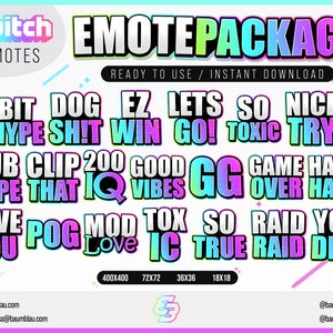 Pakket met 20 sms-emotes | TikTok Twitch-emotepakket REGENBOOG | Bundel met streamer-emoties | Twitch TikTok Youtube Discord Streamer Tekstemotes