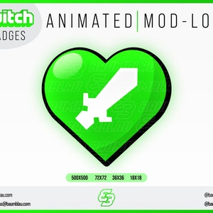 Geanimeerde Twitch-emote | Emote/badge animeren Twitch Mod Love | Twitch-moderator-emote | Modus Twitch-badges emotes