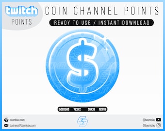 Twitch Emote - Dollar Coin Emote (blue) | Twitch Emote/Badge Coin Icon | Instant Download